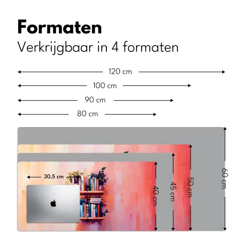 Planken - Boeken - Bladeren Muismat XXL klein -sfeer5