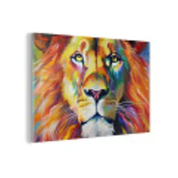 Leeuw - Olieverf - Kunst - Dieren plexiglas 5mm klein -z3d
