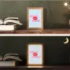 Lippen - Bisou - Blauw Light Box met kabel (Tafellamp) klein -sfeer3