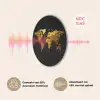 Wereldkaart - Goud - Druipen - Zwart Akoestische PET Vilt - Rond klein -USP_NL