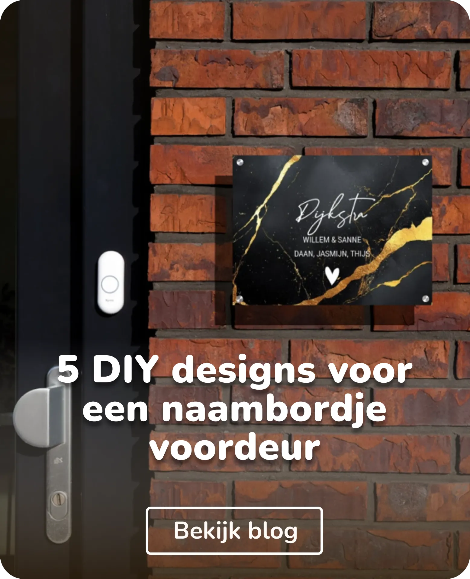 5 DIY designs naambordje voordeur