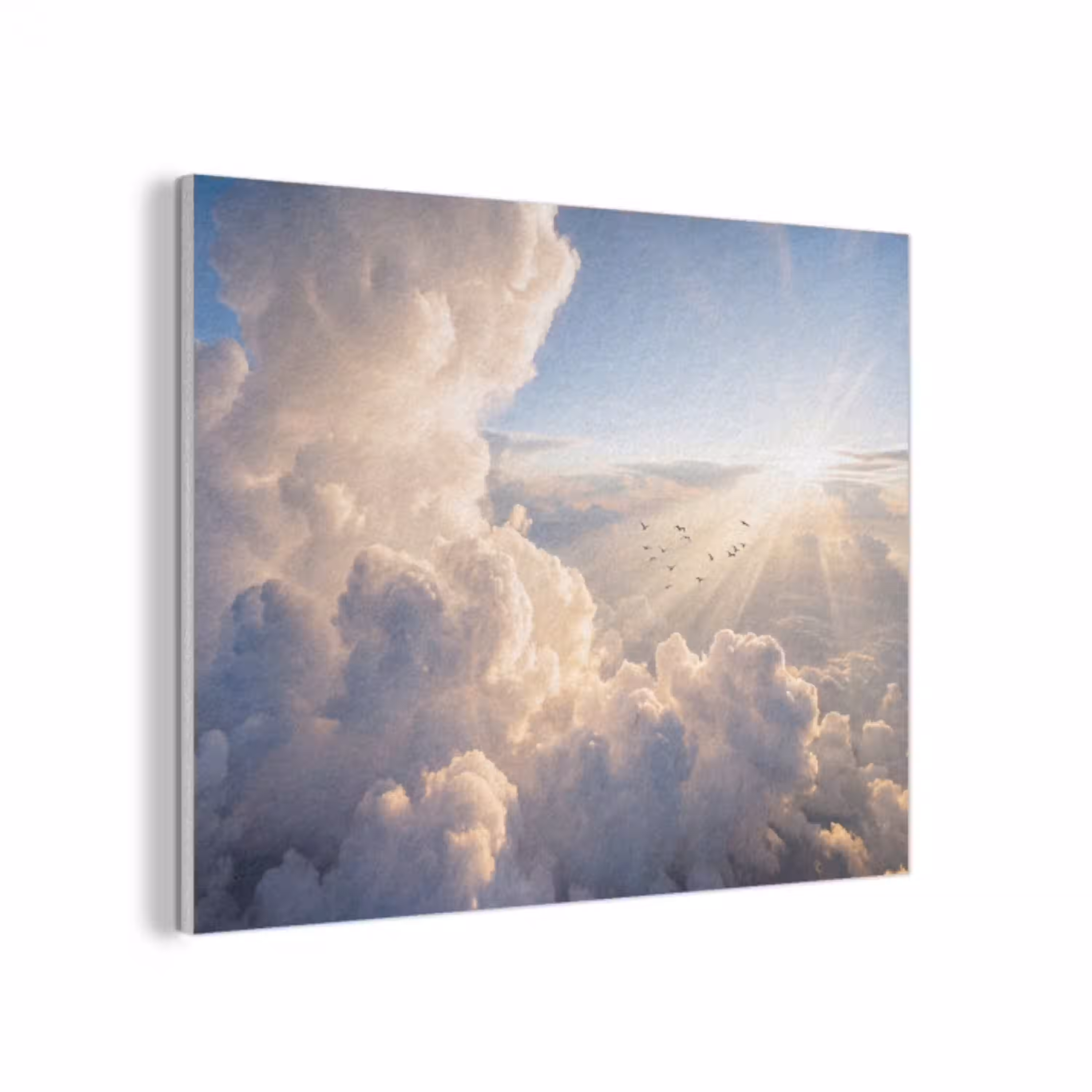 Wolken - Zonnestralen - Natuur - Wit PET vilt klein -3d