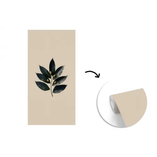 Laurierbladeren - Bloemknoppen - subtiel fotobehang vinyl groot -3d