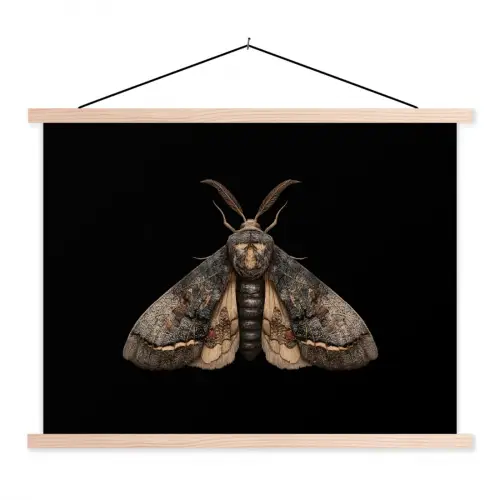 Mot - Bladachtig - Grijs textielposter latten blank klein -3d