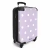 Lichtpaarse achtergrond met witte stippen NBS - Handbagage koffer - Kinderen Unisex middel -productfoto_3d