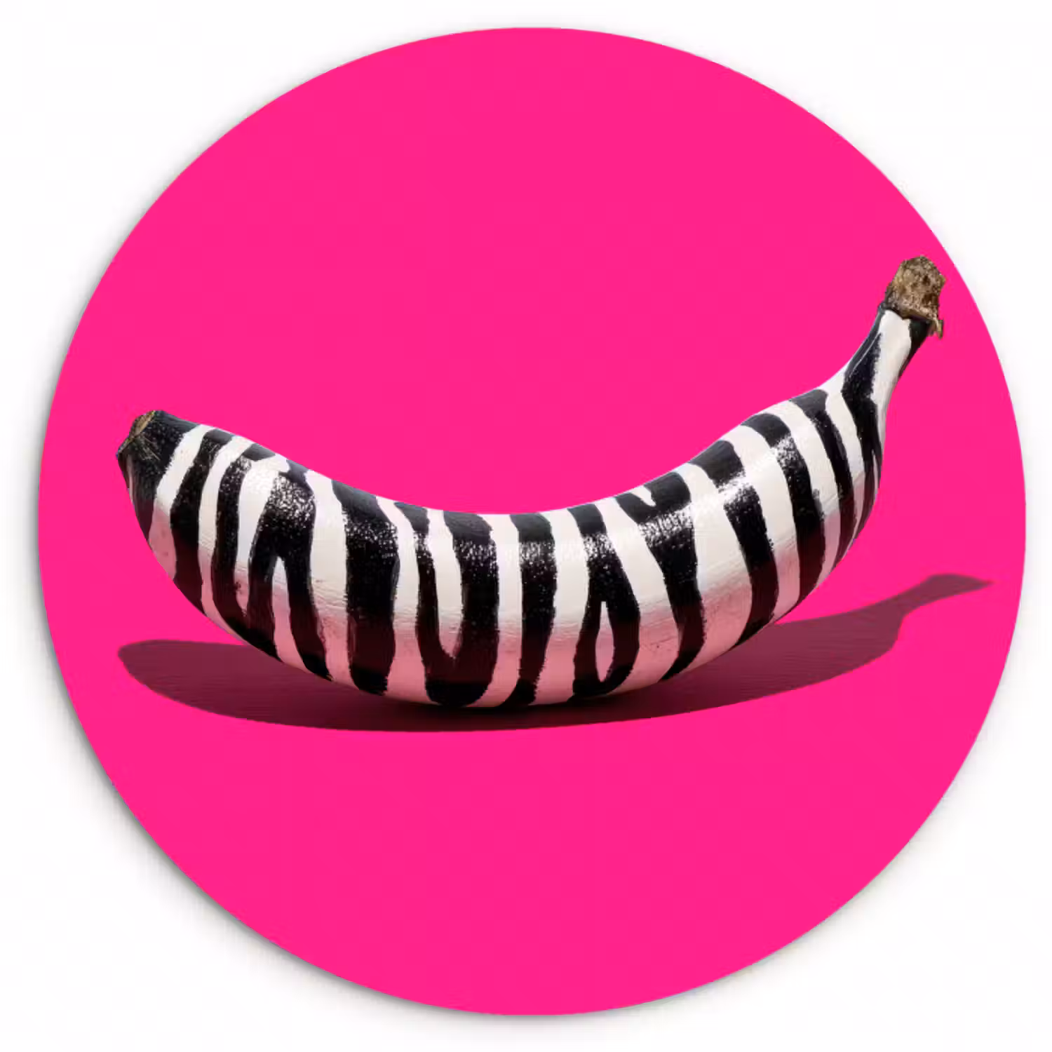 Forexbild Rund - Banane - Zebramuster - Rosa