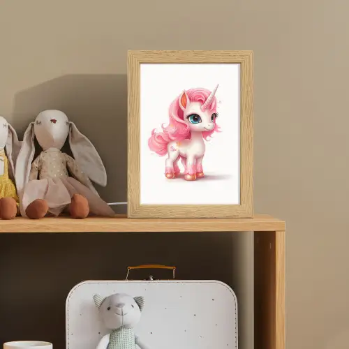 Unicorn - Meisjes - Kinderen - Eenhoorn - Roze Light Box met kabel klein -sfeer2_kind