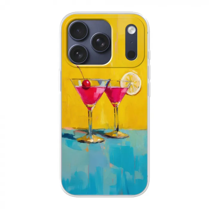 Glazen - Cocktail - Citroen - Kers Telefoonhoesje iPhone 17 Pro klein -3d