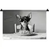 Chihuahua - Hond - Zonnebril - Humoristisch - Zwart - Wit - Spaghetti Wandkleed katoen klein -zz3d