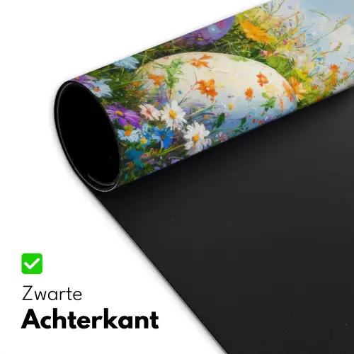 Grasveld - Eieren - Bloemen Muismat XXL klein -sfeer2