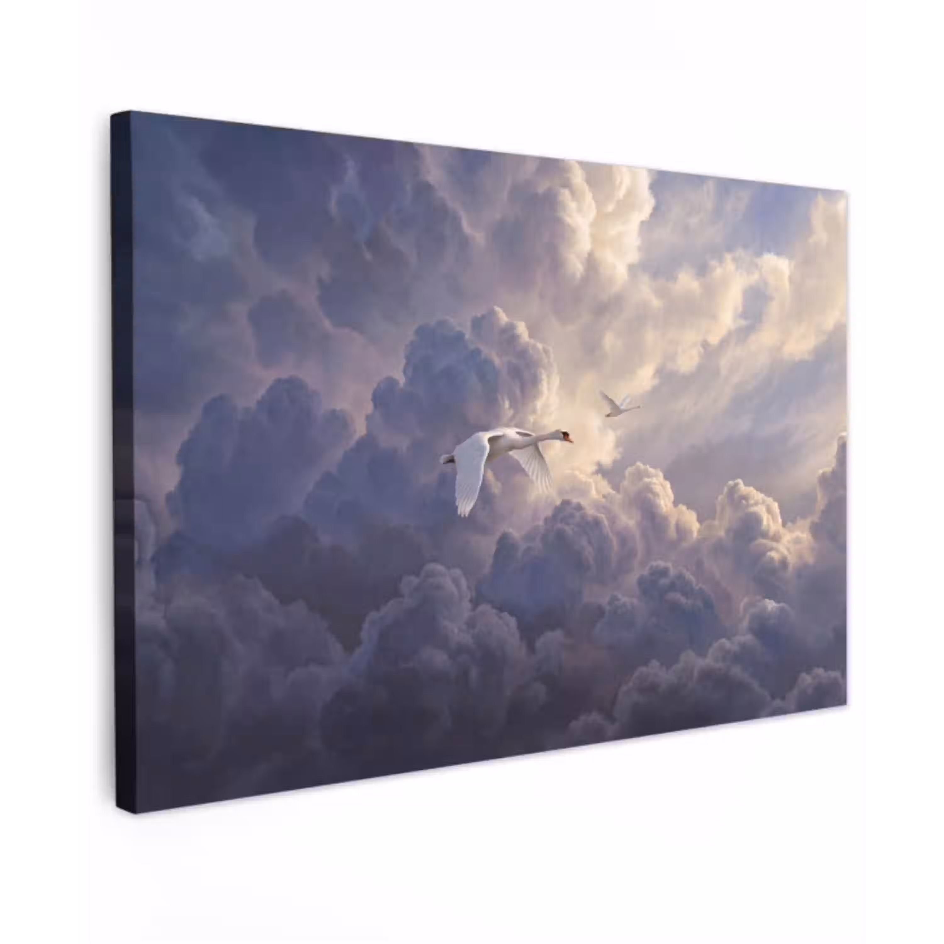 Vogel - Vliegend - Natuur - Wit - Wolken canvas 2cm klein -z3d