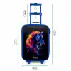 Zijaanzicht van een paard met vurige manen Kinderkoffer - Blauw klein -productfoto_formaten