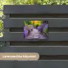 Lavendelpad bij zonsondergang tuinposter los doek klein -sfeer3