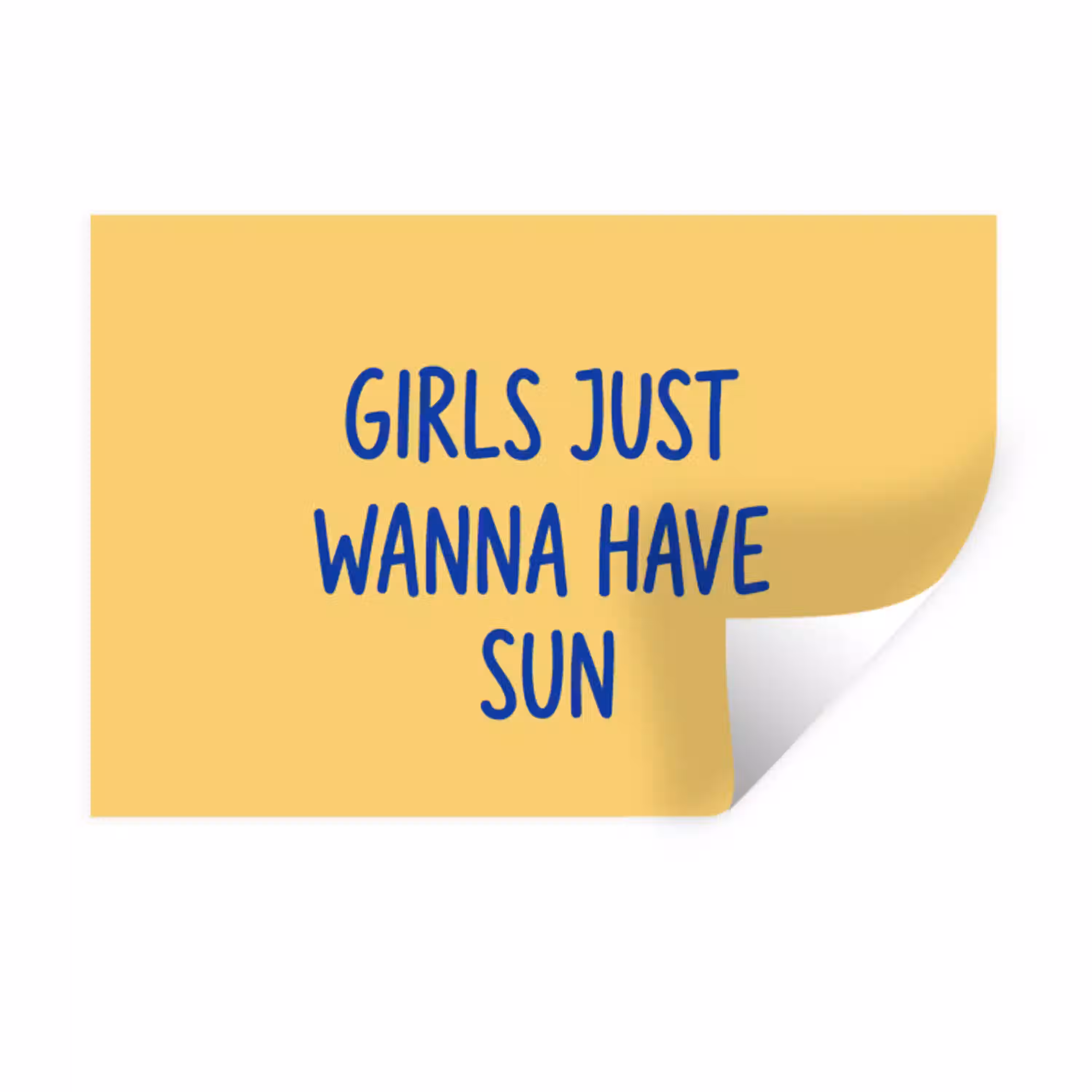 Tekst - Zon - Zomer - Modern - Geel Muursticker klein -3d