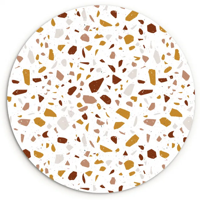 Terrazzo -  Patroon - Wit - Urban Wandcirkel plexiglas klein 852 -3d