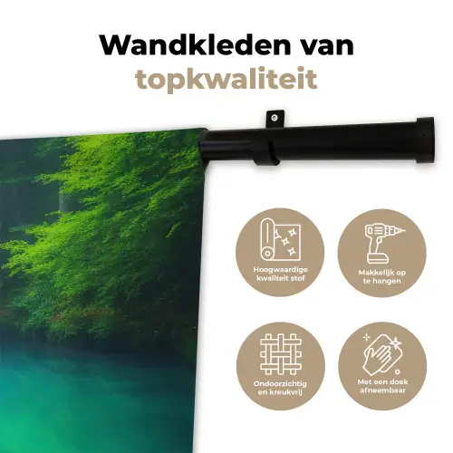 Brug - Water - Rivier - Bos Wandkleed katoen klein -sfeer2