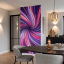 Abstract - Swirl - Futuristic - Neon Behang Vlies klein -sfeer3