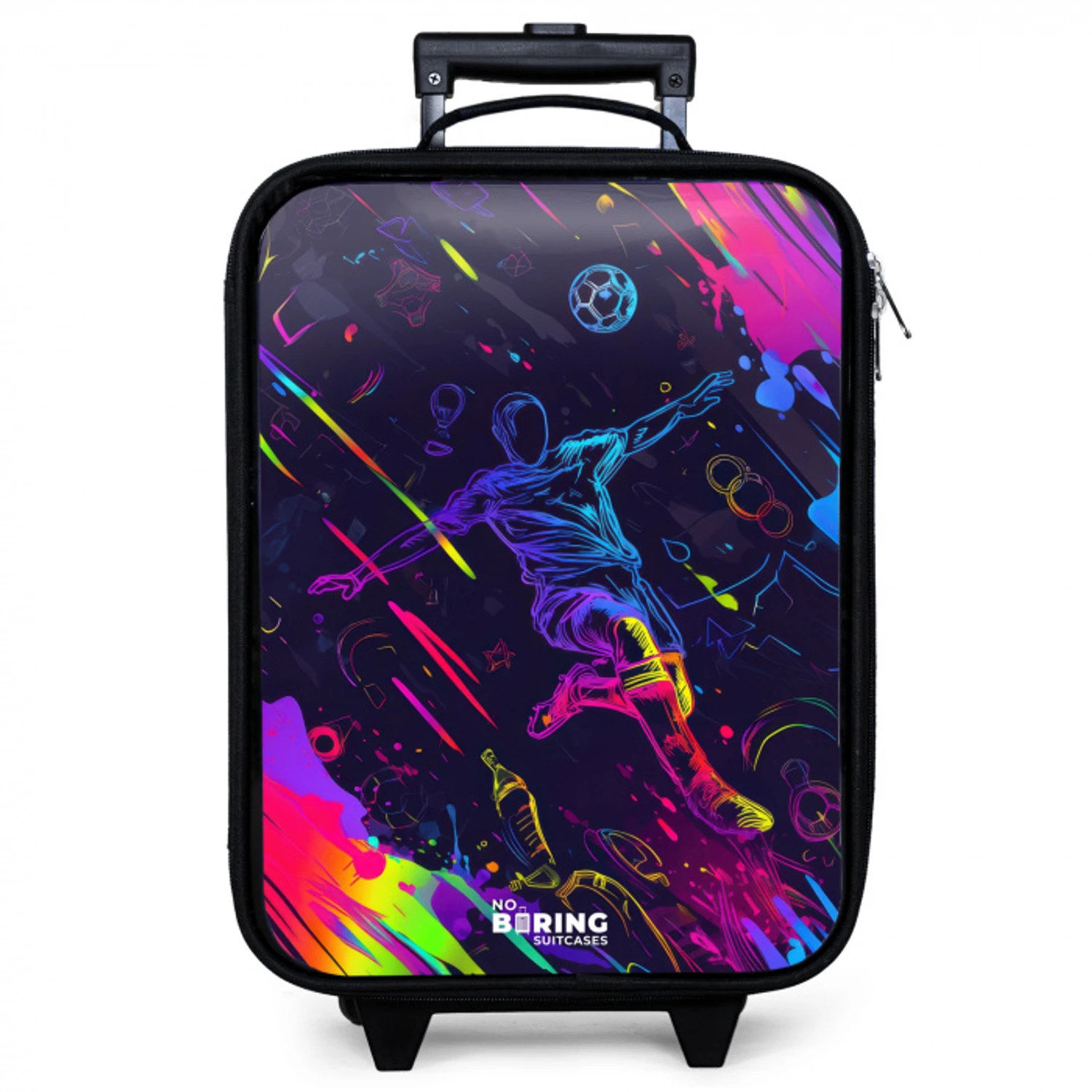 Neon actievolle voetbalspeler Kinderkoffer - Zwart klein -zzz_website3d