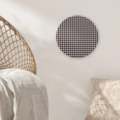 Plaid - Patroon - Ruit - Donkerblauw Wandcirkel plexiglas klein 852 -sfeer5