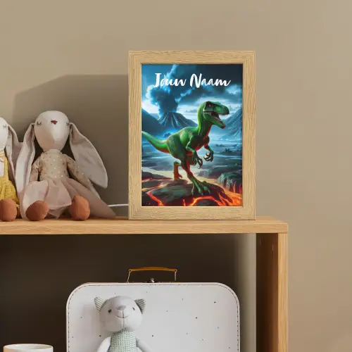Dino - Lava - Groen - Jongens Light Box met kabel (Kinderlampje) klein -sfeer2_kind