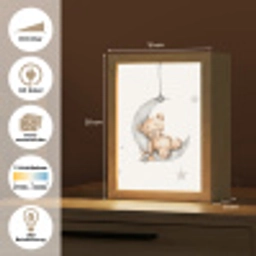 Beer - Maan - Sterren - Kinderen Light Box met kabel (Kinderlampje) klein -USP_websiteoverzichtDE