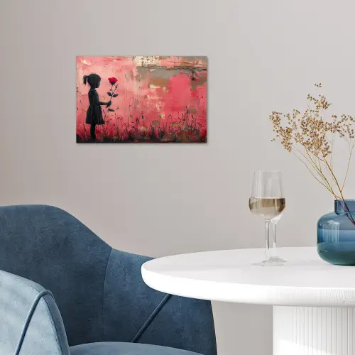 Graffiti - Meisje - Roze - Street art - Roos - Banksy poster papier klein -sfeer3