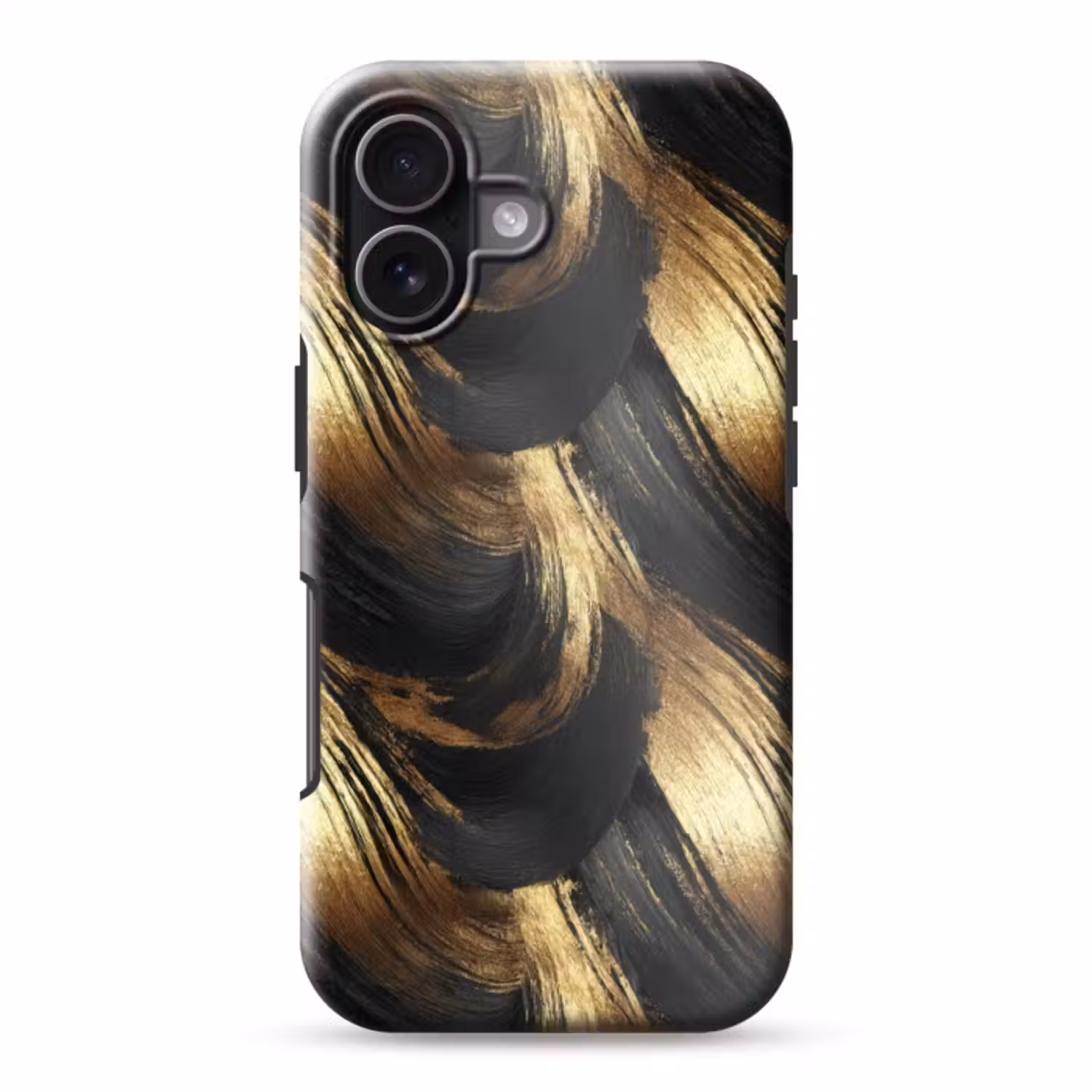 Telefoonhoesje Toughcase - Verfstreken - Abstract - Goud - Zwart
