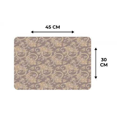 Oosters - Bloemen - Beige - Grijs Placemat vinyl groot 368 -specs