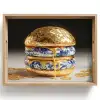 Delftsblauw - Goud - Burger Dienblad Rechthoek middel -z3d_shopping