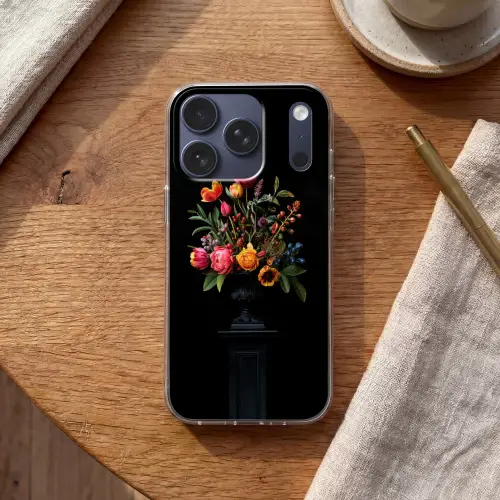 Tulpen - Bessen - Boeket - Vaas Telefoonhoesje iPhone 17 Pro klein -sfeer1