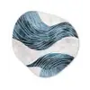 Lijnen - Golven - Abstract - Blauw Wandcirkel Organisch Plexiglas middel -3d