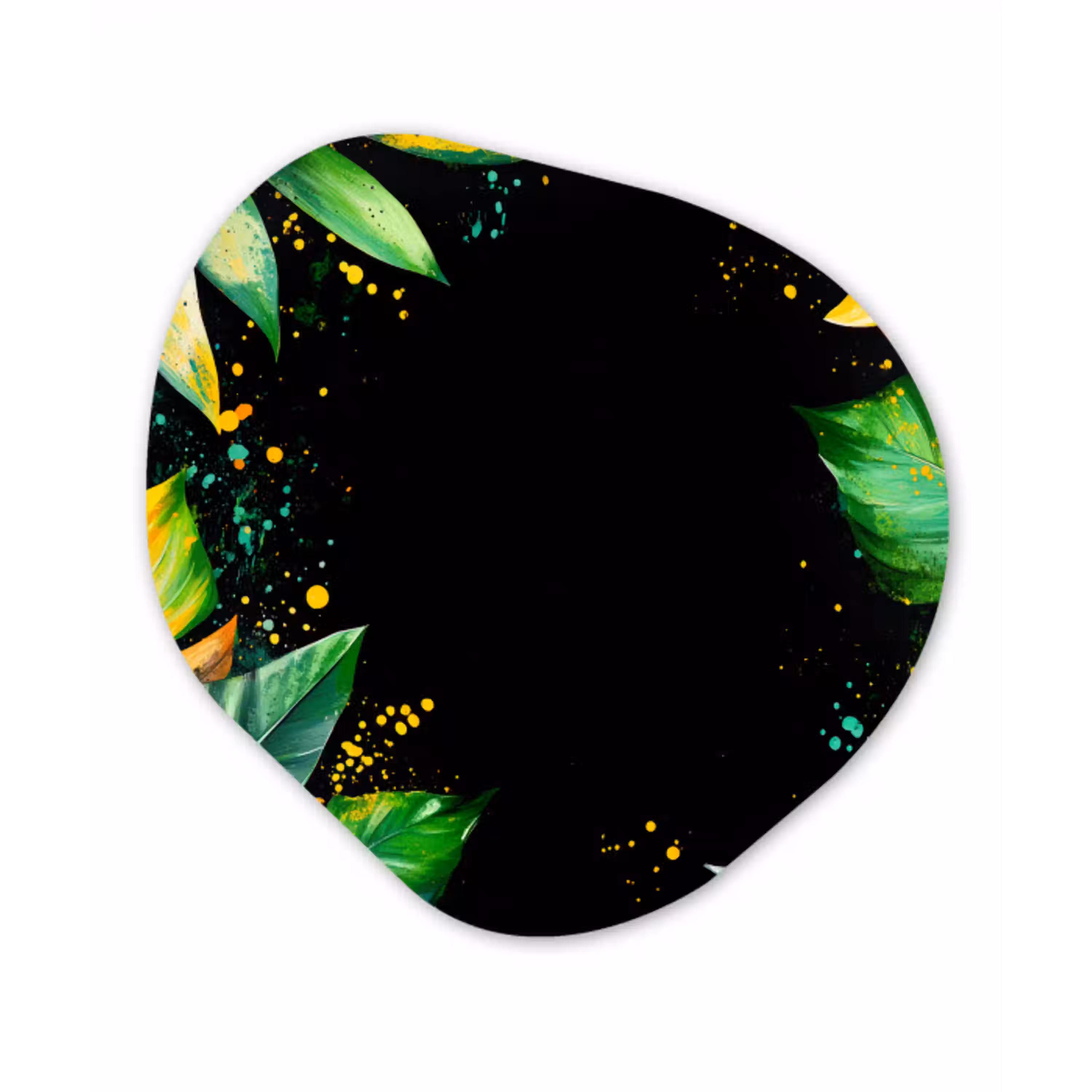 Bladeren - Groen - Geel - Verf - Jungle Wandcirkel Organisch Plexiglas middel -3d