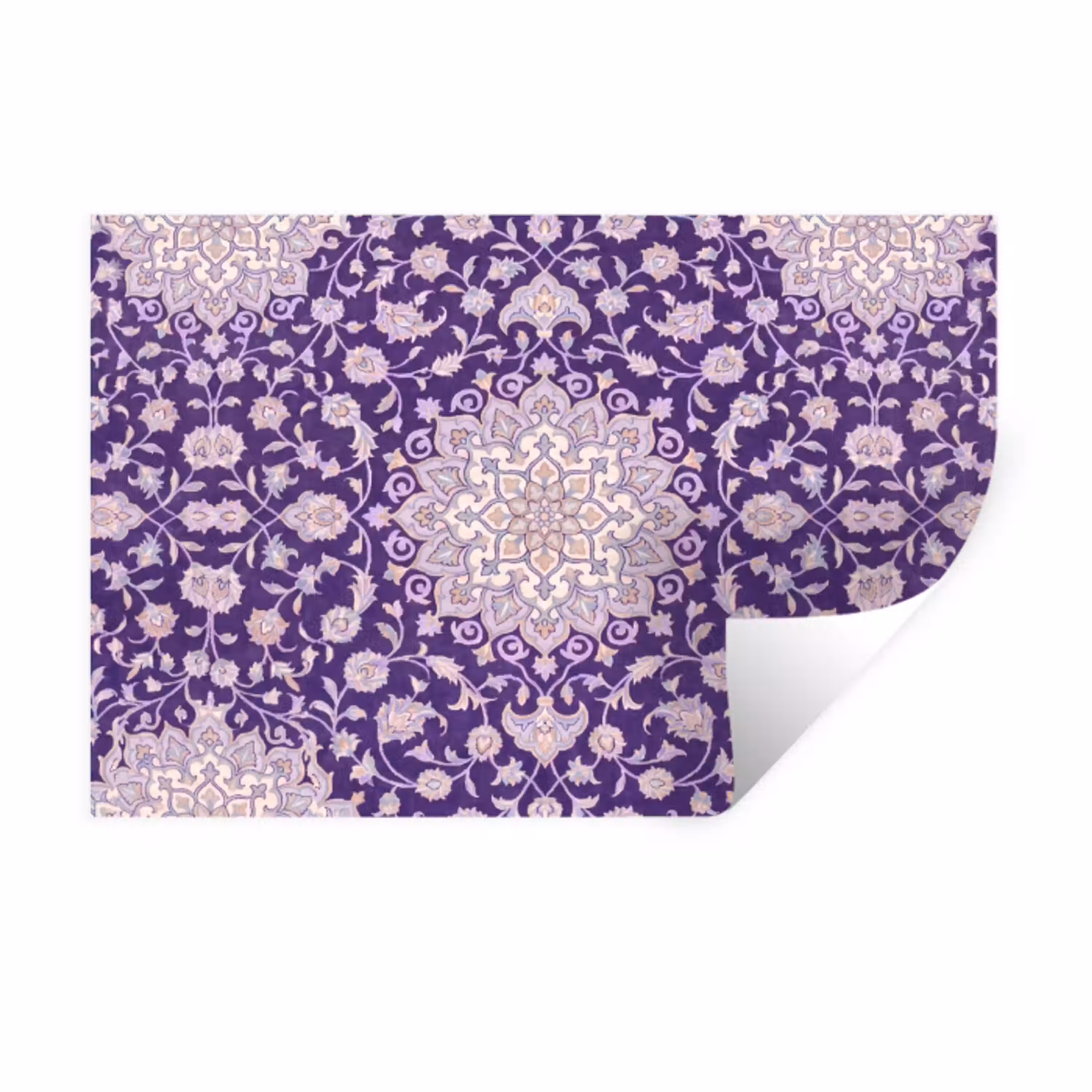 Patroon - Medallion - Oosters - Paars - Decoratie Muursticker klein -3d