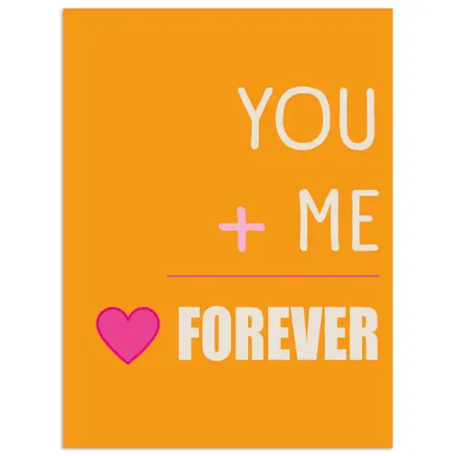 Oranje - Love - Valentijn poster papier klein -3d