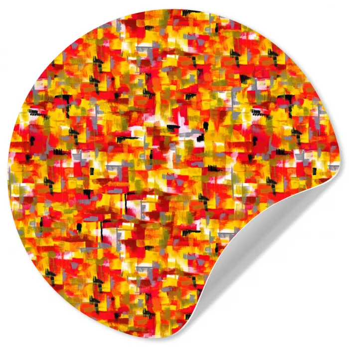 Abstract - Verf - Rood Wandcirkel behangsticker klein 186 -3d