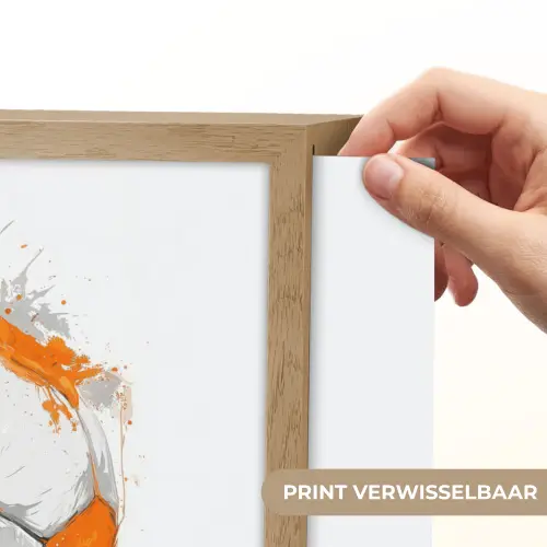 Voetbal - Abstract - Oranje - Verfspatten Light Box met batterij (Wandlamp kind) middel -USP_websiteprintNL