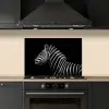 Zebra - Dier - Zwart keuken achterwand spatscherm klein -sfeer1