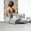 Vrouw - Verf - Abstract - Beige - Modern fotobehang vinyl groot -slaapkamer