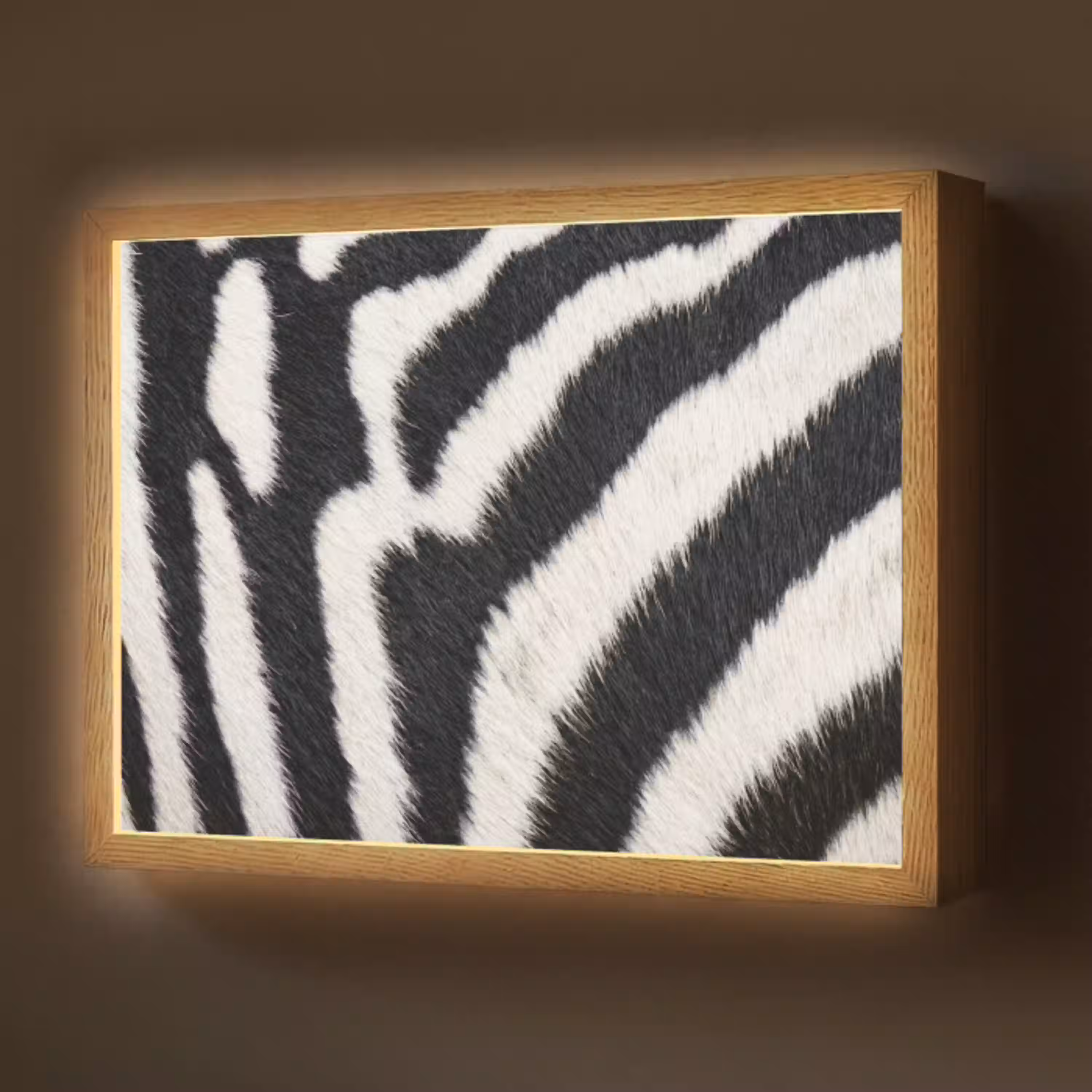 Zebra - Vacht - Klassiek - Zwart - Wit Light Box met batterij (Wandlamp) middel -z3d_website