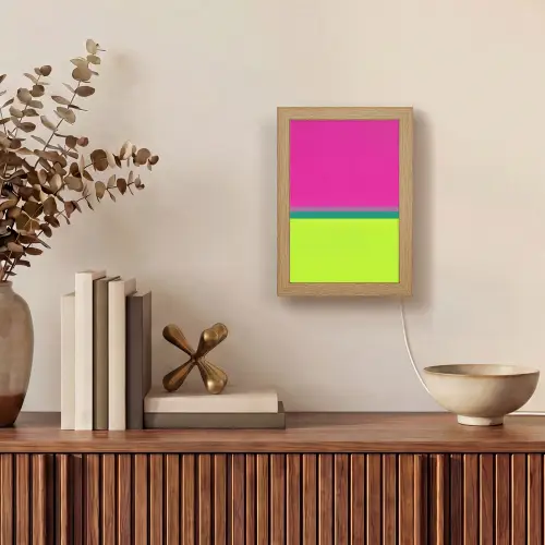 Strepen - Modern - Kleurrijk Light Box met kabel (Tafellamp) klein -sfeer2