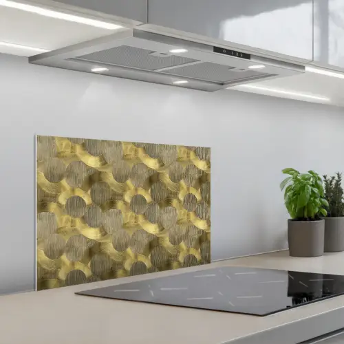 Modern - Geometrisch - Goud keuken achterwand spatscherm klein 900 -3d_schuin
