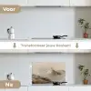 Berglandschap - Mist  - Penseelstreken keuken achterwand spatscherm klein -voor_na_NL