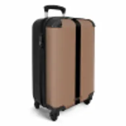 Minimal - Warm bruin met zwarte streep NBS - Handbagage koffer - Unisex middel -productfoto_3d