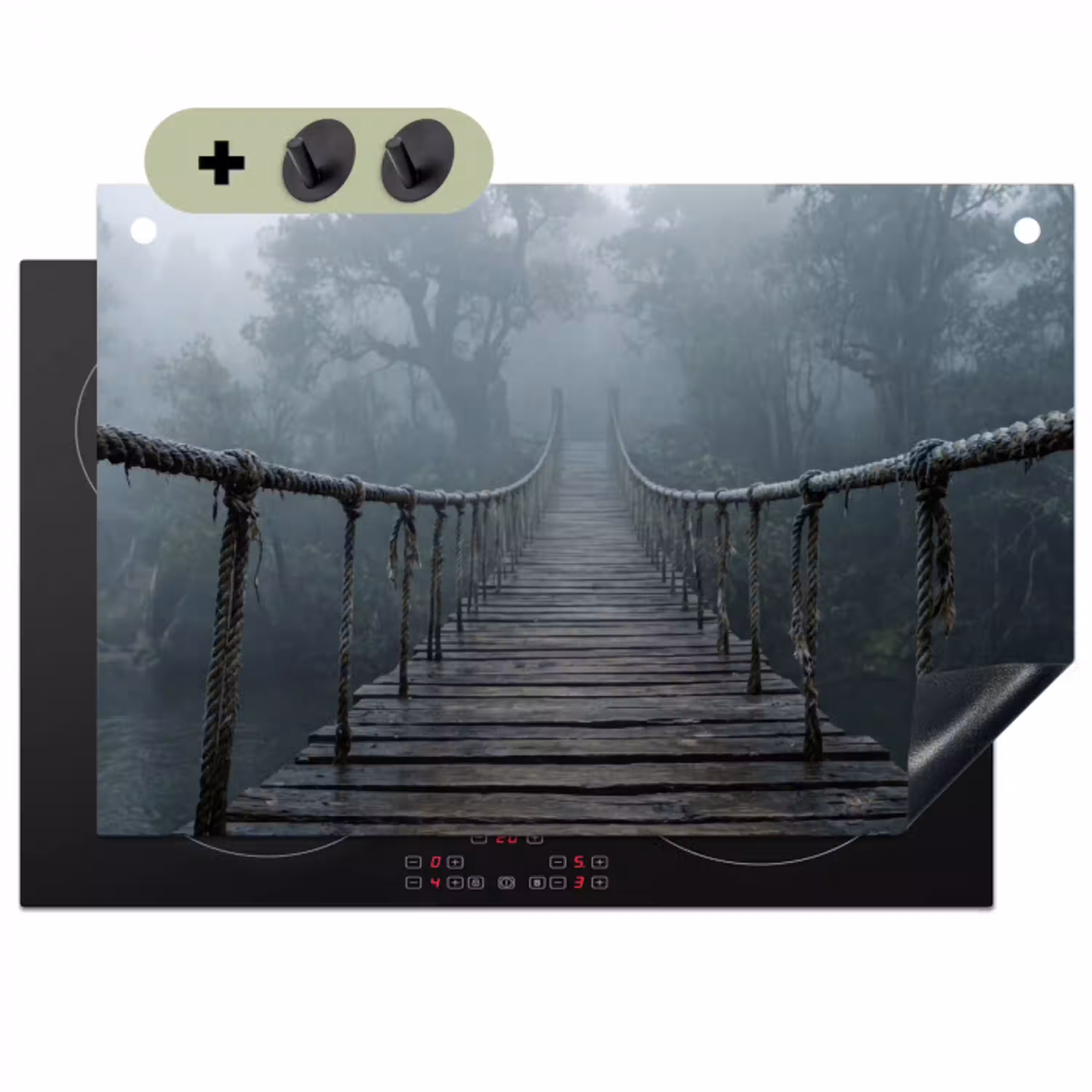 Brug - Jungle - Mist - Natuur Inductie beschemer met haakjes klein -3d