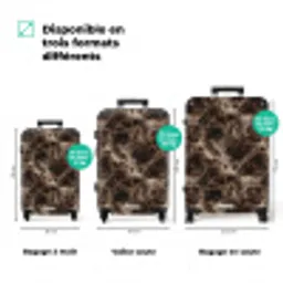 Bruin - Goud - Marmer NBS - Handbagage koffer - Volwassenen Unisex middel zzzzzzVergelijking_3FR