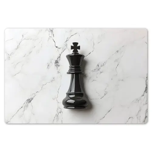 Schaakstuk - Koning - Zwart - Marmer Placemat vinyl groot -zzsfeer1_Kitchenyeah-website