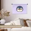 Pinguïn - Paars - Schattig Wandkleed katoen klein -sfeer1