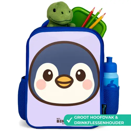 Pinguïn Kinderrugzak - Blauw middel -inhoud_NL