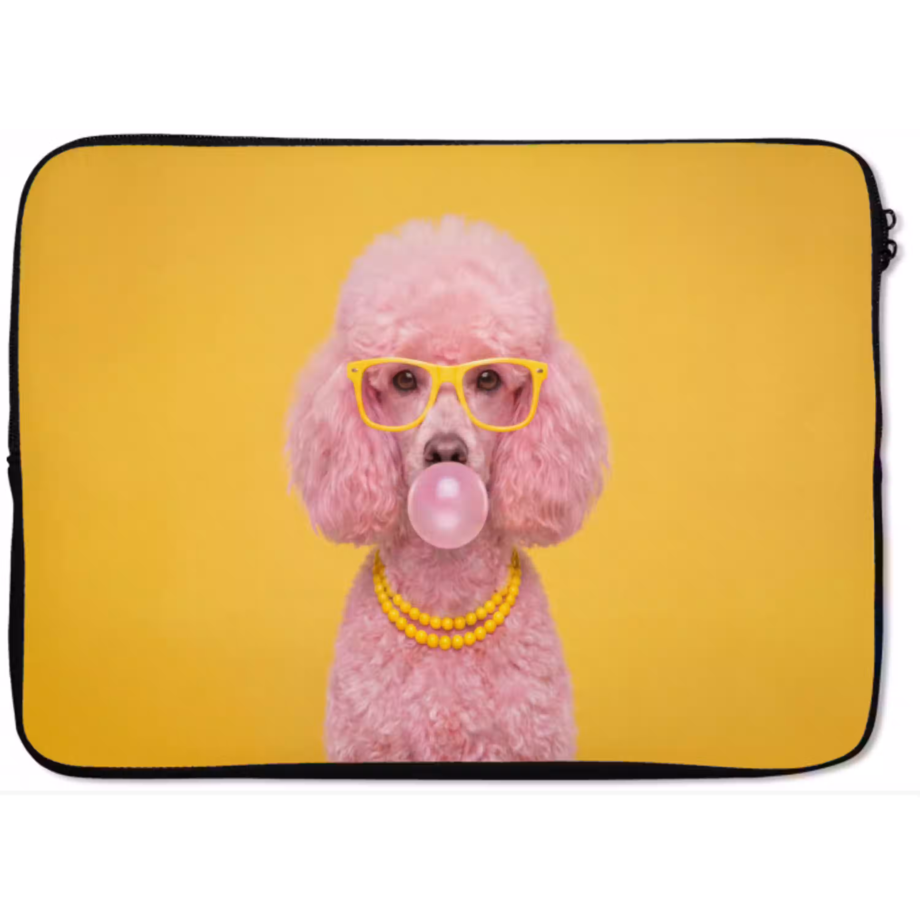 Hond - Kauwgum - Dieren - Modern - Roze laptophoes neopreen klein -zkaufland3dotto