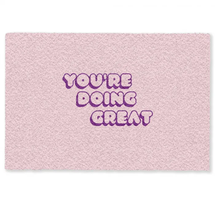 You're doing great - Roze - Bubble letters Deurmat klein -zkaufland3d